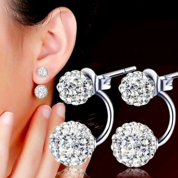 Piercing Style Rhinestone Earrings - Picture 1 of 8